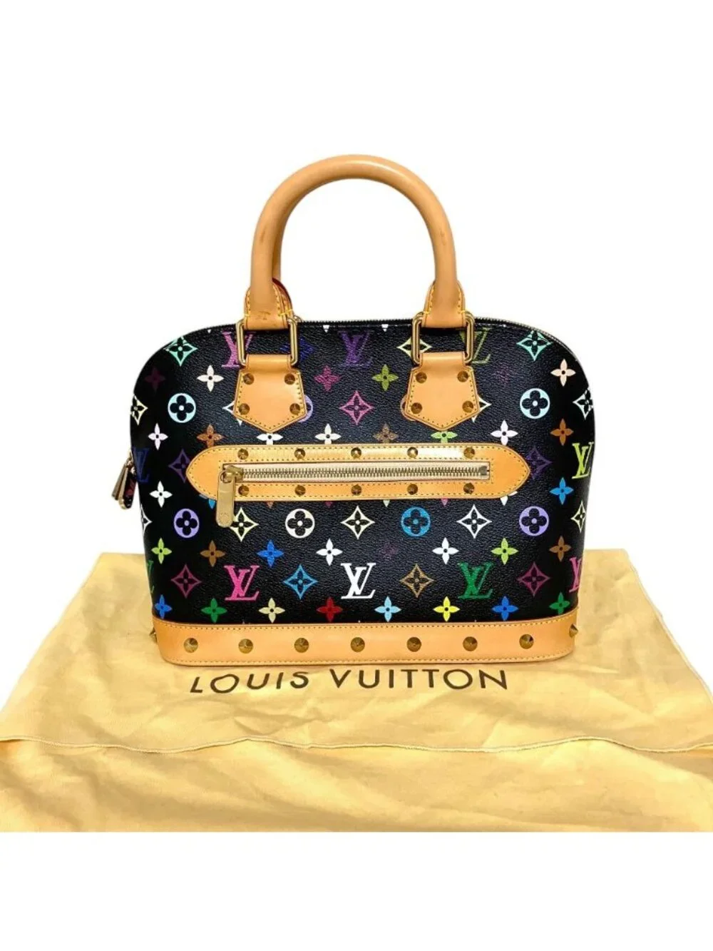 Louis Vuitton Monogram Multi Alma Handbag Black Multicolor